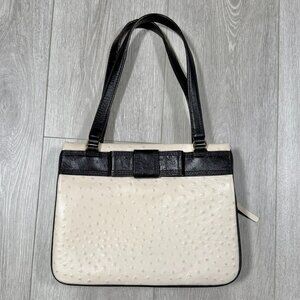 Kate Spade Black and Cream Textured Handbag